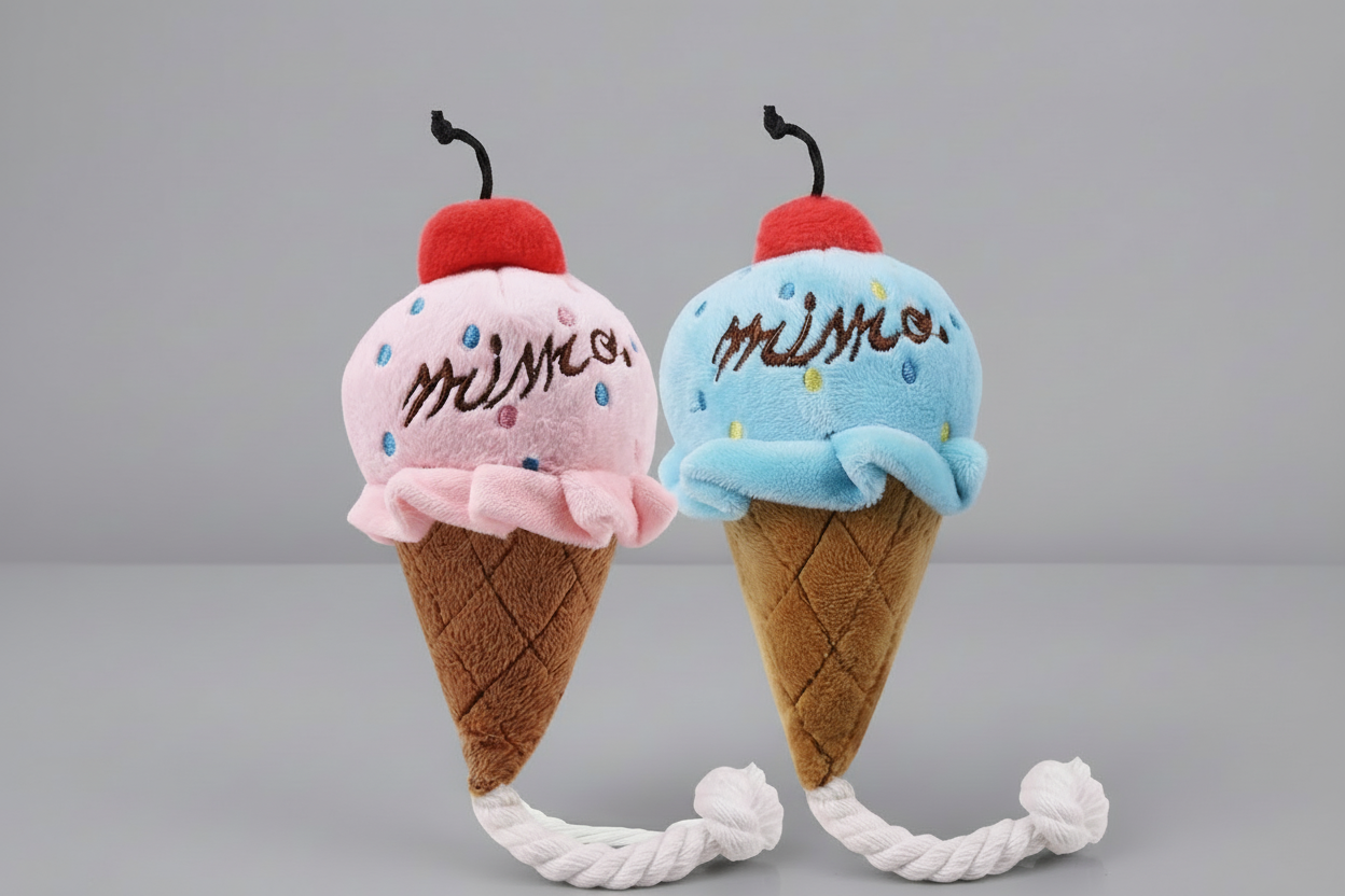 Squeaky Ice Cream Plush Toy for Dog