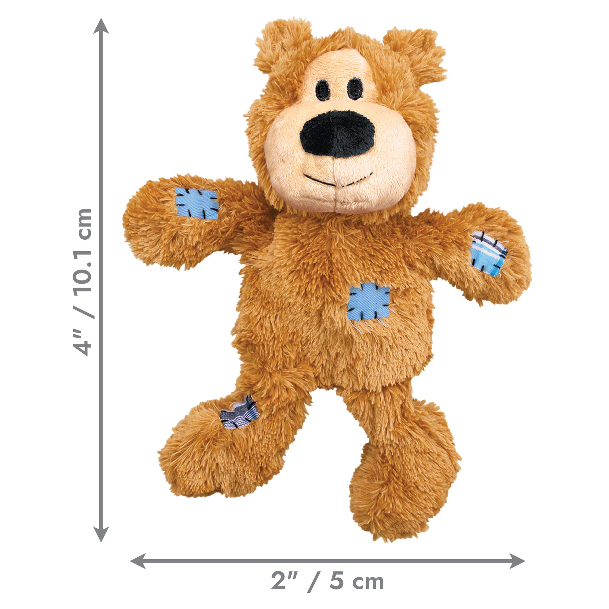 KONG Wild Knots Bear durable plush dog toy - Dimensions